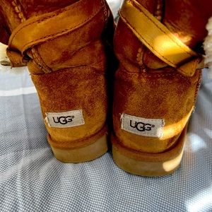 UGGs soft chestnut buckle side boots